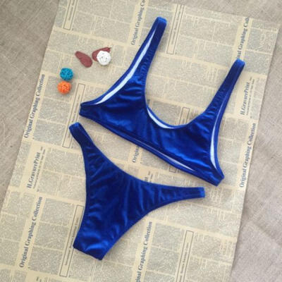 

Swimwear Womens Triangle Bikini set Push-Up Padded Bandage Swimsuit Beachwear