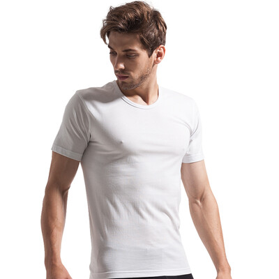 

【Jingdong Supermarket】 Seven wolves men's short sleeve T-shirt round neck cotton pure color cotton sweater 98713 white