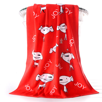 

Matt towel home textiles cotton active printing cut cashmere Jingdong JOY bath towel 70 * 140 happy red custom