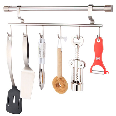 

Larsd CF718 kitchen hook round bar six hook hanger kitchen hook stainless steel wall hanging kitchen pendant