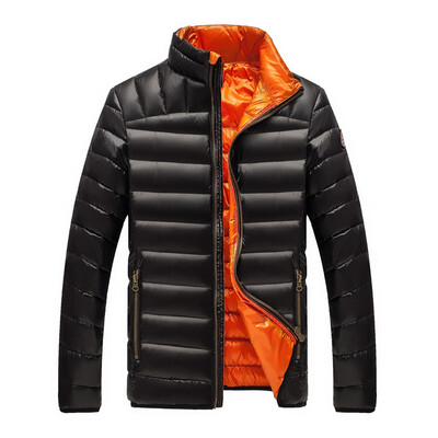 

Antarctic men 90 white duck velvet collar collar hit color warm down jacket Y1616 black orange 3XL