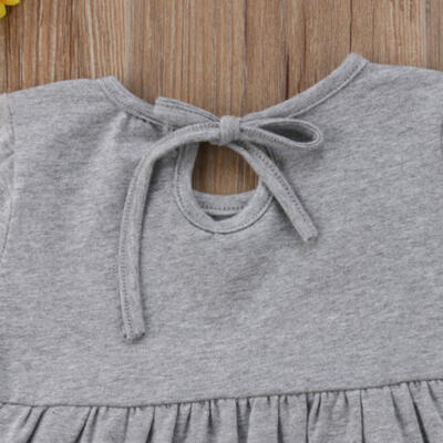 

Kids Baby Girl Flare Sleeve Tops Solid Dress Blouse Boho Beach Blouse Clothes