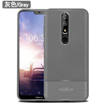 

Fivice Nokia X6 case luxury TPU anti-fall lychee silicone case