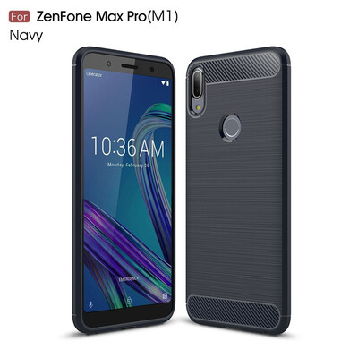 

Fivice Asus Zenfone Max Pro M1 ZB601KL case Luxury brushed carbon fiber TPU soft shell