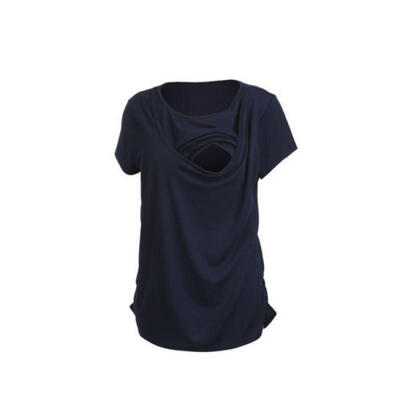 

Women Maternity Breastfeeding Tee Nursing Top Doubled Layered Short Sleeve shirt