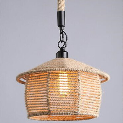 

E27 E26 Base Nordic Hemp Rope Twine Retro Antique Dangling Lamp Vintage Pendant Light Fixtures MS-25