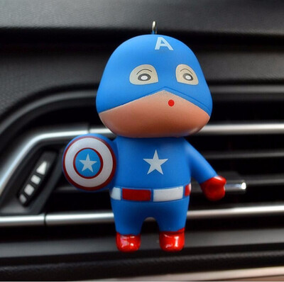 

OLOEY For Marvel Avengers Heros Figure Car Air Condition Vent Perfume Balsam Fragrance Air Freshener Interior Decoration Car styli