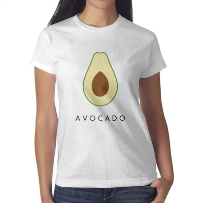 

Melinda Avocado Janpanese Womens White Tshirt Cotton Lovely T-Shirts