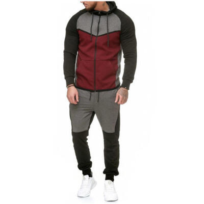 

Men Gym Sport TrackSuit Hoodie Jacket Sweater Suit Set Trousers Pants Jogging US
