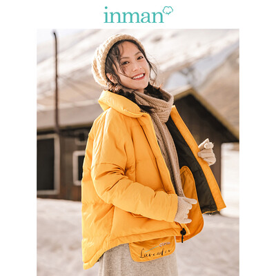 

INMAN 2018 winter new girl style art print warm loose short down female 1883122174 yellow