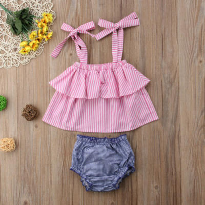 

Toddler Kids Girls Royal Floral Strap Tops Shorts Outfits Set Clothes