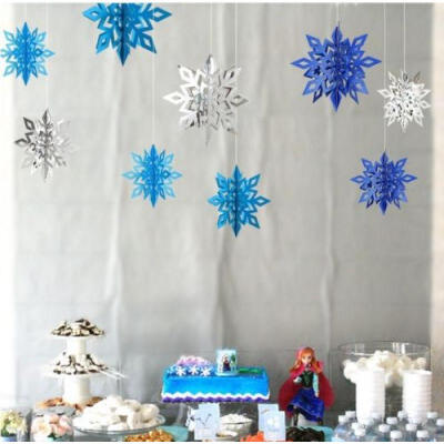 

5 Colors 3D Xmas Snowflake Hanging Ornament Deco Home Party Christmas String