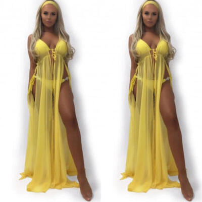 

Women Chiffon Kimono Beach Cardigan Bikini Cover Up Wrap Beachwear Long Blouse