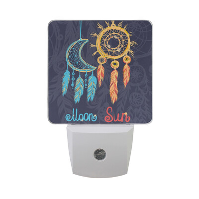 

ALAZA LED Night Light With Smart Dusk To Dawn SensorMoon Sun Clouds Hand Drawing Plug In Night Light