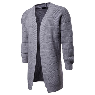 

AOWOF foreign trade long solid color sweater sweater sweater shirt jacket without buckle cardigan cloak YM015