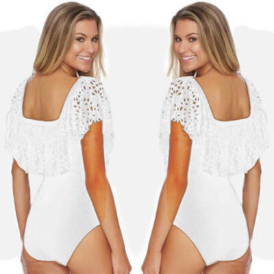 

Womens Lace One Piece Off Shoulder Bikini Swimwear Push up Bra Quality Swimsuit