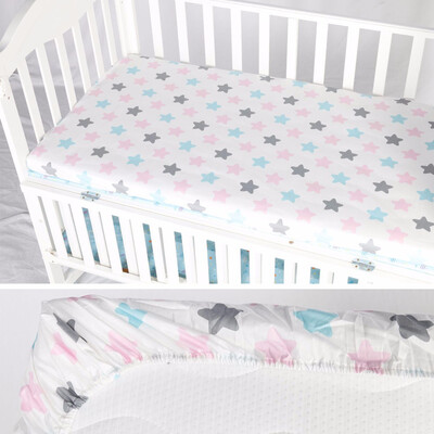 

100 Cotton Crib Fitted Sheet Soft Baby Bed Mattress Cover Protector Cartoon Newborn Bedding For Cot Size 13070cm