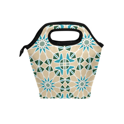 

Insulated Lunch Tote Bag Pattern Flower Travel Picnic Lunch Handbags Portable Zipper Lunch Bag Box