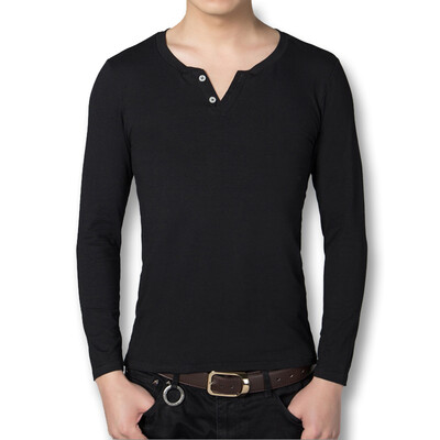 

New Arrivals Men T shirts Fashion 2016 New Men Casual T Shirts Solid Cotton T SHIRTS Long Sleeves 4 Colors Plus Size 5XL