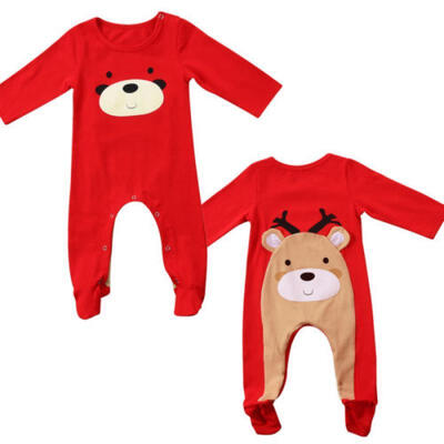 

AU Newborn Baby Boy Girls Christmas Deer Romper Jumpsuit Bodysuit Outfit Clothes