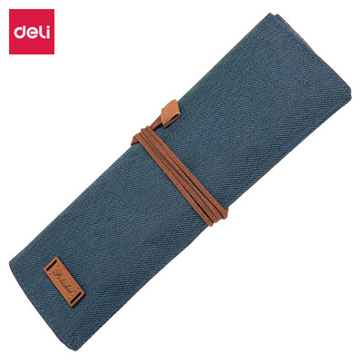 

Deli deli Oxford cloth curtain pencil case large capacity pencil storage bag deep blue 68952