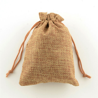 

PH PANDAHALL 100 pcs Peru Burlap Package Pouches Drawstring Bags