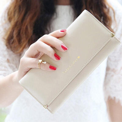 

Women Ladies Leather Wallet Envelop Purse Long Card Button Clutch Handbag Bag
