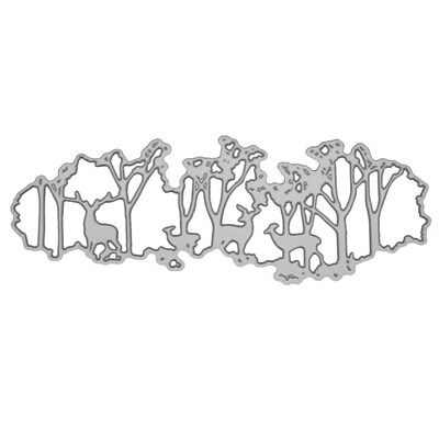 

UpperX Newest Die Cut Embossing Frame Decorative Metal Cutting Dies Christmas Forest Deer Background Scrapbooking Steel Craft
