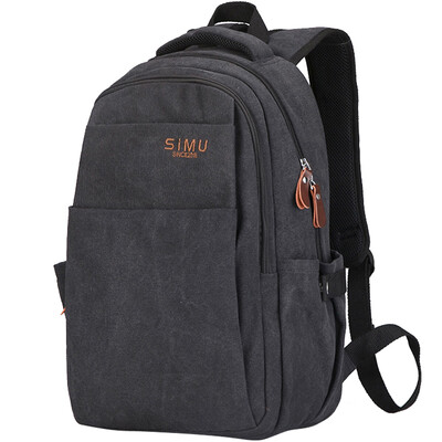 

Jingdong supermarket] Si Mu (SIMU) 1603 shoulder bag business casual computer bag men and women fashion canvas bag black
