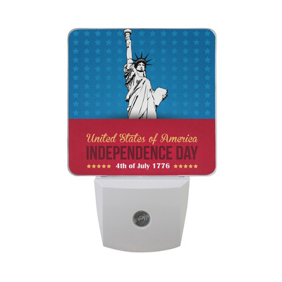 

ALAZA LED Night Light With Smart Dusk To Dawn SensorAmerican Indepedence Day Vintage Plug In Night Light
