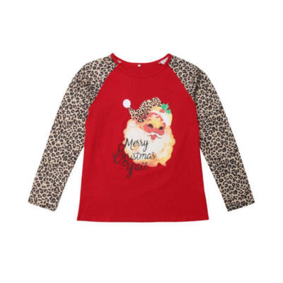 

AU Family Matching Women Kids Xmas Santa Claus Tops Christmas Tee T-Shirt Blouse