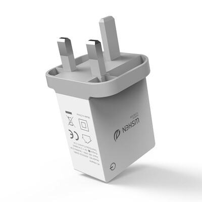 

WSKEN 5V 21A 4-Port Smart USB Charger EU US UK Plug Travel Wall Charger Charging Power Adapter Universal Mobile Phone Tablet Fast