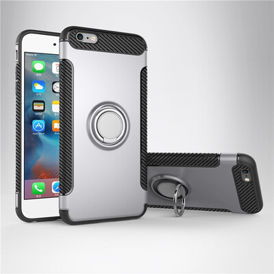 

Fecoprior Back Cover For iPhone 6 6S 47inch Case Car Holder Stand Hard PC Silicon Ring Suction Bracket Celulars