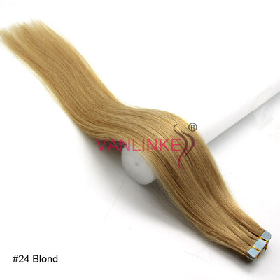 

PU Seamless Adhesive Skin Tape In Weft Womens Real Human Hair Extensions Straight 20pcsset