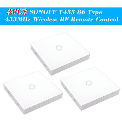 

5PCS SONOFF T433 86 Type Luxury Wall Touch Panel Sticky 433MHz Wireless RF Remote Control Transmitter Automation Modules 1 Gang Su