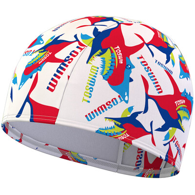 

TOSWIM (TOSWIM) swimming cap men and women long hair comfortable shoes swimming cap genuine fashion ear lugs adult swimming cap dream shark TS514002