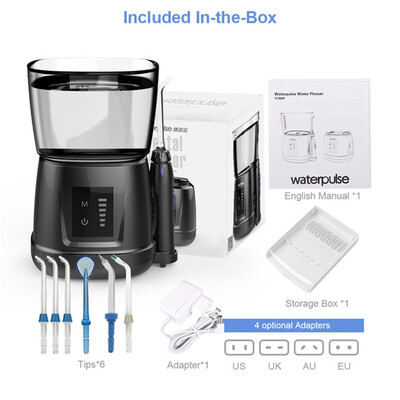 

Waterpulse V700P Water Flosser 1000ml Capacity Oral Irrigator Traveler Portable Dental Oral Flosser With 6pcs Jet Tips