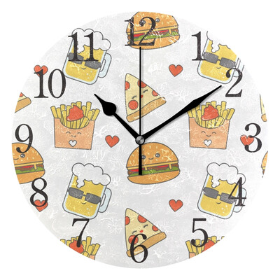 

Wall Clock Arabic Numerals Design Fast Food Round