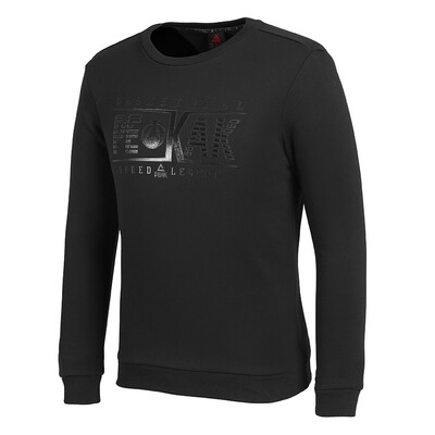 

PEAK mens round neck caught hair warm&comfortable sweater fashion sports shirt DF684021 black X2L code