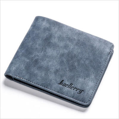 

Luxury Men Fashion Purse Credit Card Holder Retro Frosted PU Wallet Two Folding