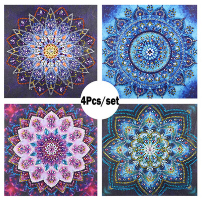 

Diamond Painting 4pcs DIY 5D Drill Diamond Painting Needlework Crystal Painting Rhinestone Cross Stitch Mosaic Paintings Arts Craf