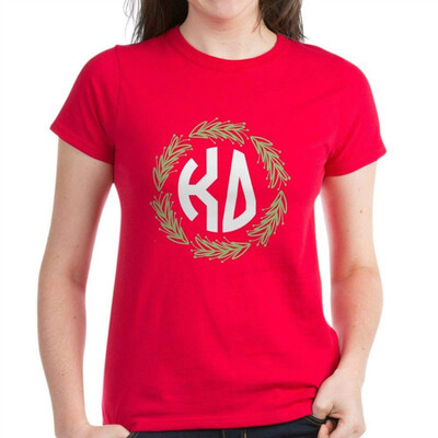 

CafePress - Kappa Delta Letters Wreath - Womens Cotton T-Shirt
