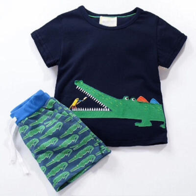 

Toddler Baby Kid Cartoon Casual T-shirt Top TeeShorts Pants Summer Clothes US