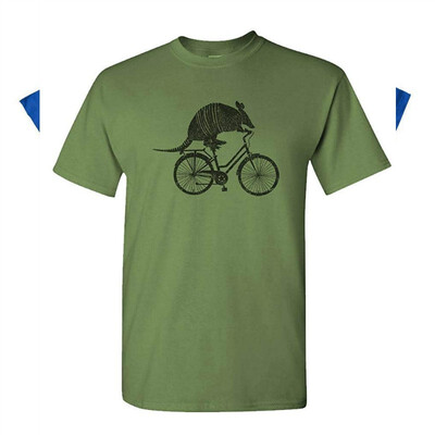 

Armadillo ON A Bicycle - Animal Meme Bike - Mens Cotton T-Shirt