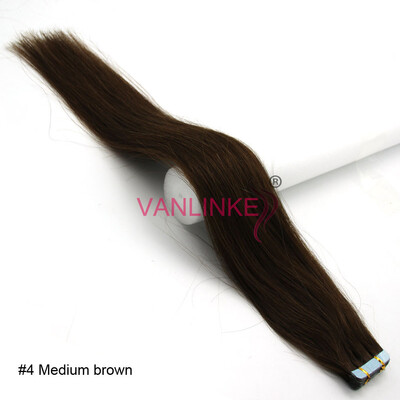 PU Seamless Adhesive Skin Tape In Weft Womens Real Human Hair Extensions Straight 20pcsset