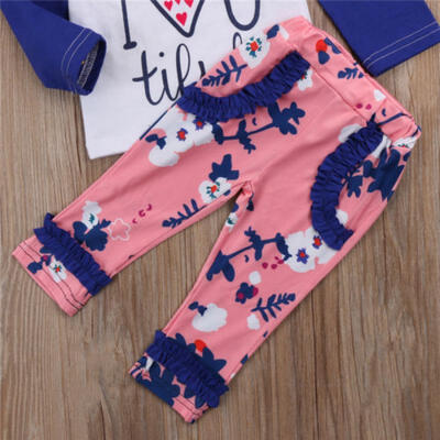 

Newborn Kids Baby Girls Top Romper Pants Bodysuit Sunsuit Outfits Set Clothes