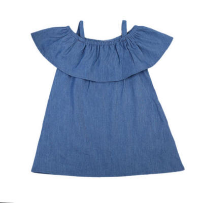 

0-4Y Cute Baby Kids Girls Dress Toddler Princess Party Tutu Summer Denim Dress