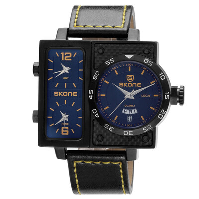 

SKONE Sport Quartz Watch 3ATM Water-resistant Watch Men Wristwatches Male Relogio Musculino Calendar