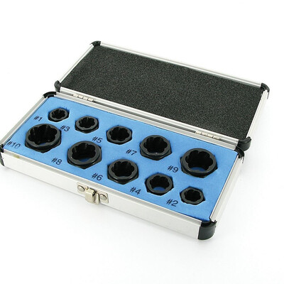 

10pcs Set Damaged Bolt Nut Screw Remover Tool Kit Extractor Removal Tools