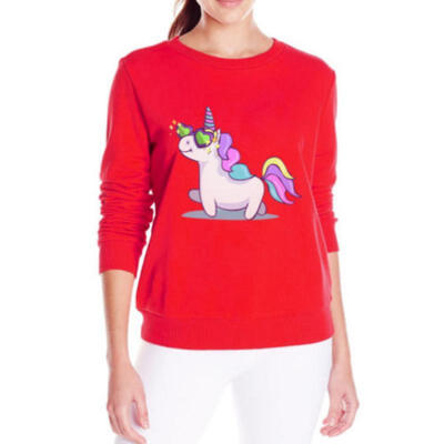 

Fashion Women Unicorn Lovely Shirts Hoodies Rainbow Hoodies Tops Jumper Pullover